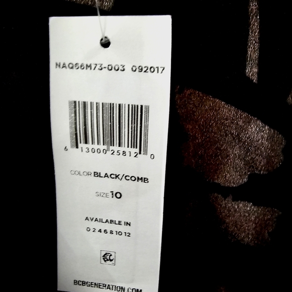 Nwt BCBG Black Velvet / Peach Floral Sleeveless Highslits Maxidress - Picture 10 of 17